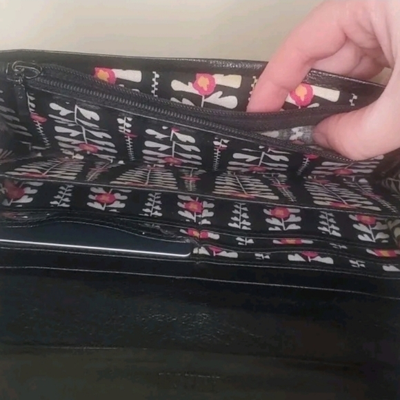 ANNA SUI Rose Cluth Wallet Genuine Cowhide Leather Rhinestone Bill Fold Japan - Picture 10 of 14